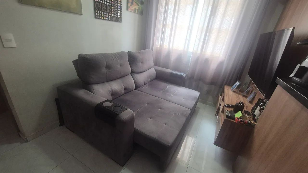 Sofá retrátil cinza à venda 