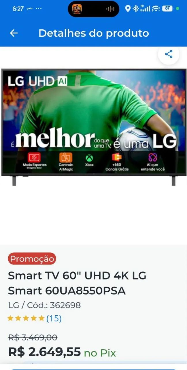 Tv 60' LG semi nova  - Foto 4