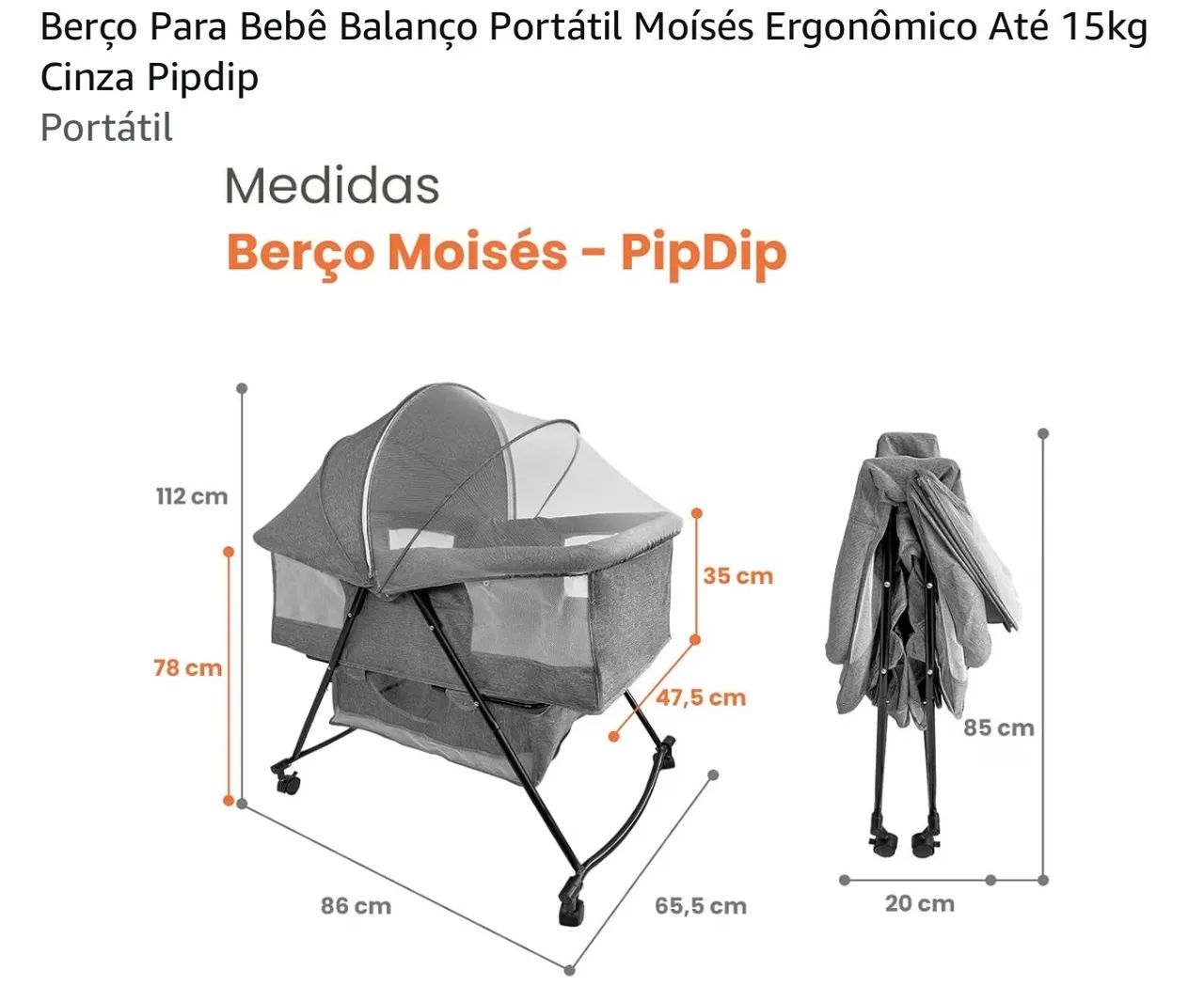BERÇO PORTÁTIL com balanço  - Foto 2