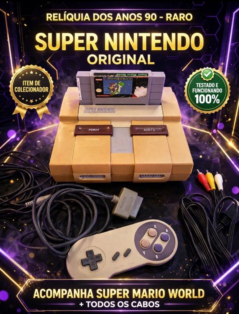 SUPER NINTENDO ORIGINAL  CLÁSSICO DOS ANOS 90
