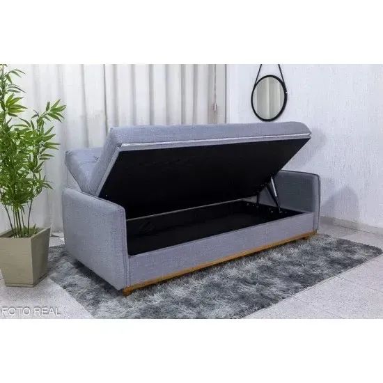 Sofá Cama Ipanema com Baú 2,00 m Linho  Novo!!  Pronta Entrega!! - Foto 4