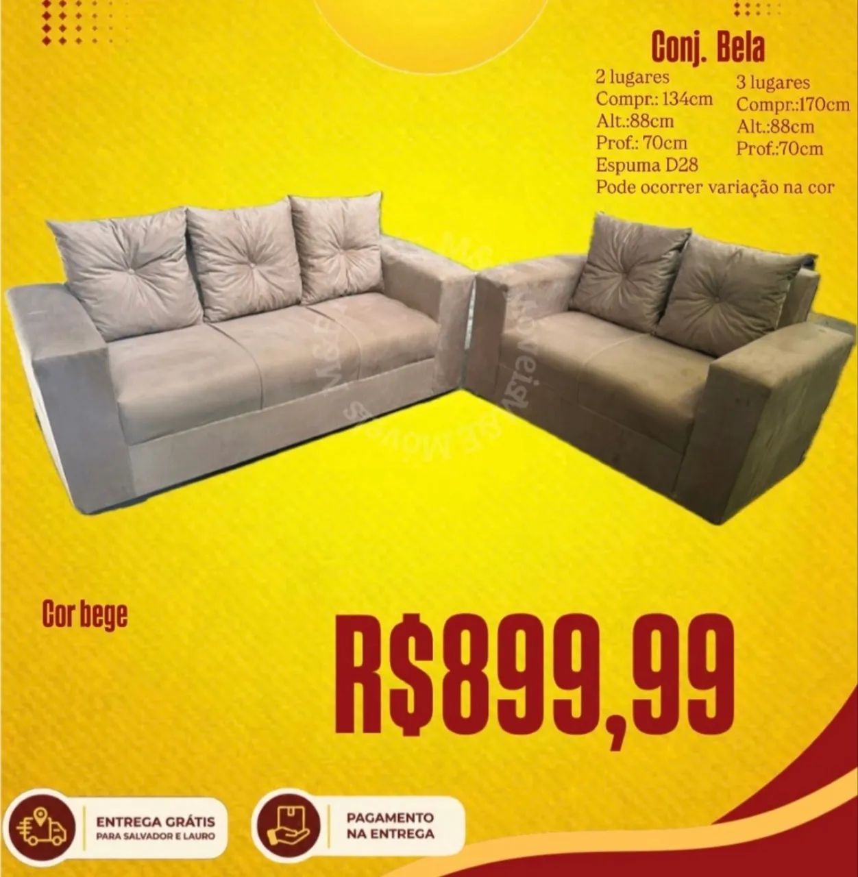 Conjunto de sof á - Novo  - Foto 2