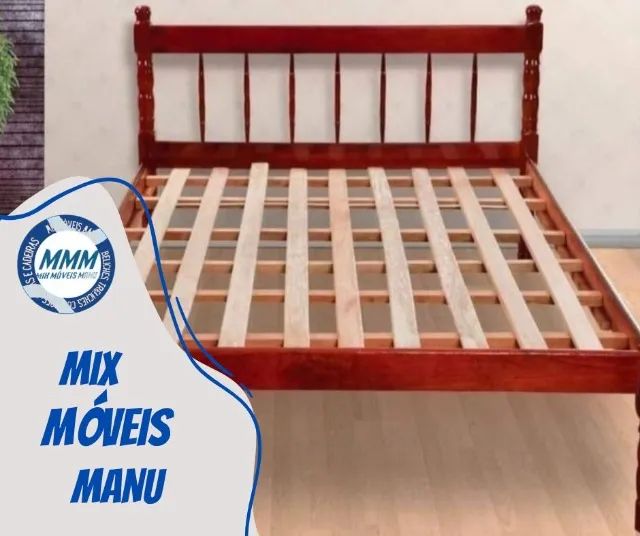 CAMA DE CASAL MADEIRA MACIÇA