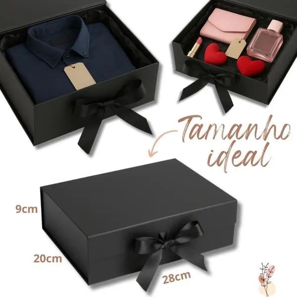 Caixa premium rígida com ímã personalizada com sua logo 28x20x9cm - Foto 3