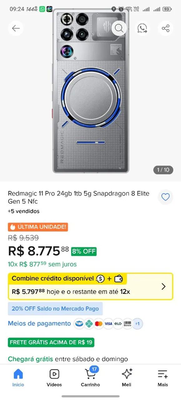 Celular gamer Redmagic 11 pro 