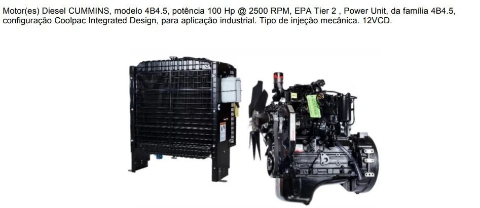 MOTOR DIESEL CUMMINS 4B4.5 100HP POWER UNIT - Foto 2