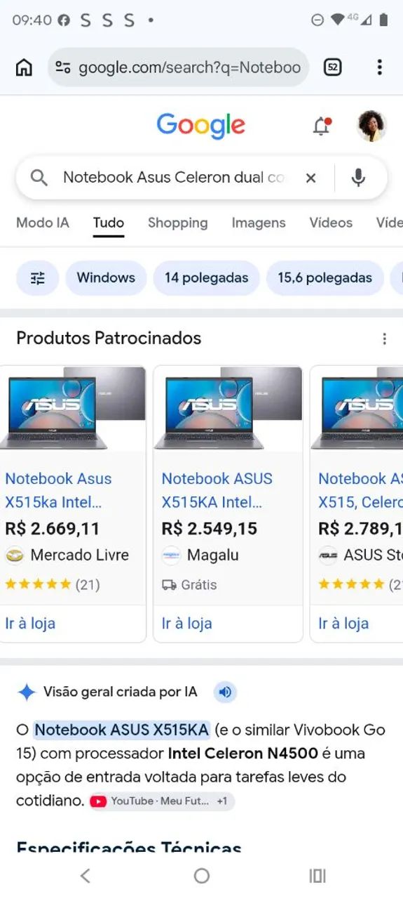 Notebook Asus Celeron Dual Core N4500 4gb 128GB SSD - Foto 3