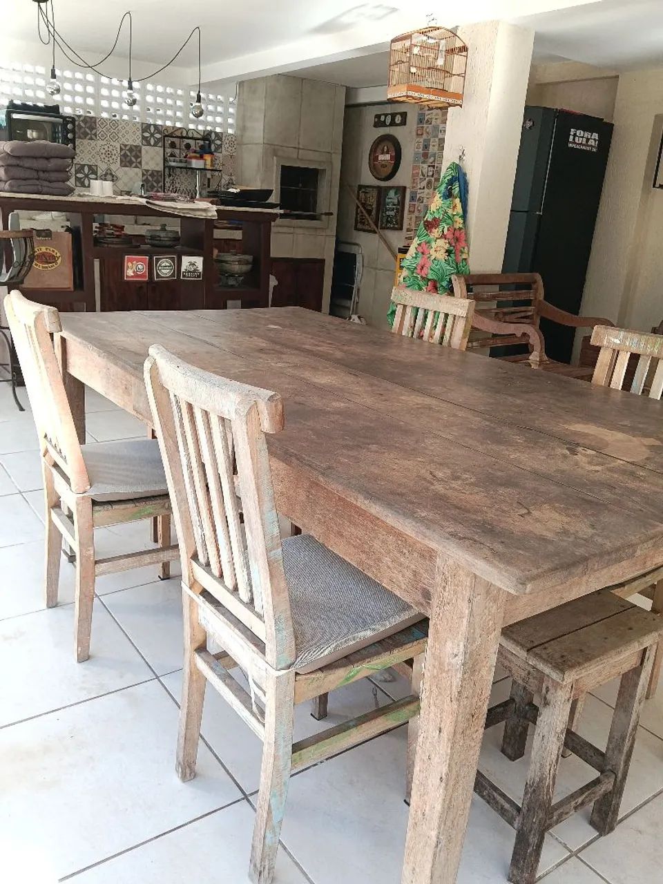 Mesa de madeira de demolição  - Foto 5