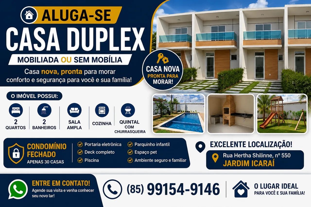 Casa duplex mobiliada 
