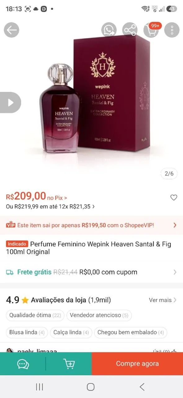 Perfume heaven santal e Ruby Wepink Anápolis  - Foto 5