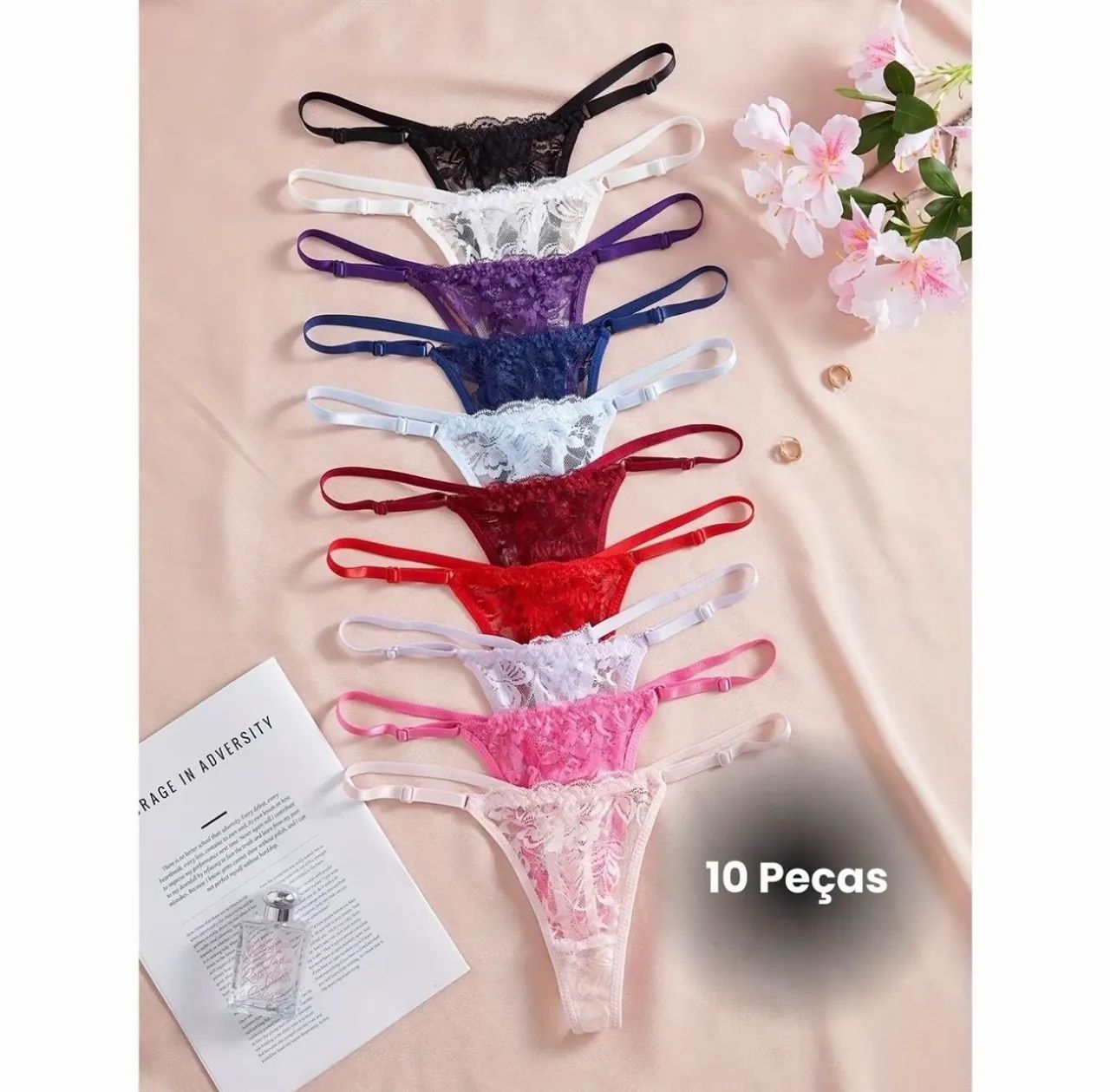 Kit 10 calcinhas renda