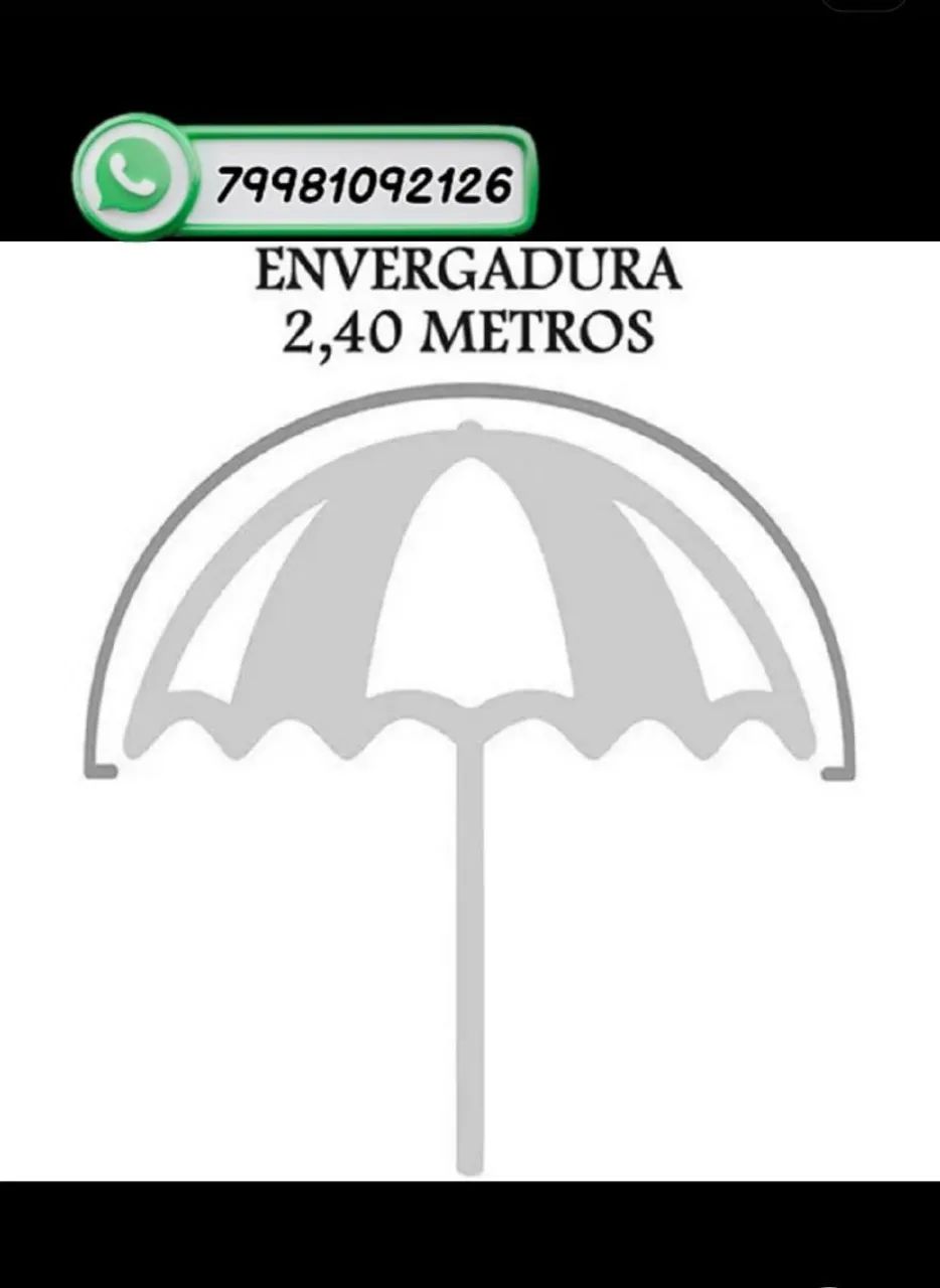 Guarda-Sol Gigante 2,40m Premium Articulado, pronta entrega proteção garantida  ; ) - Foto 6