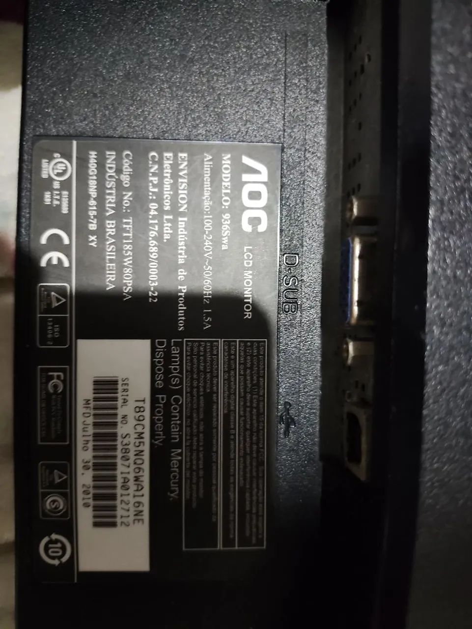 Monitor AOC 18.5 polegadas - Foto 5