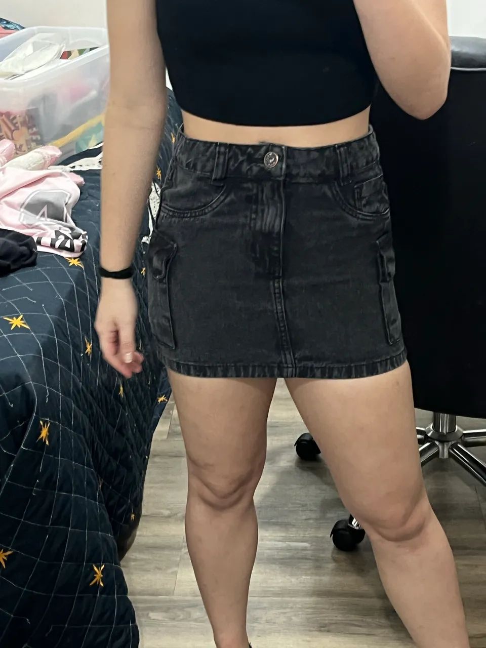 Saia Jeans Preta  - Foto 2