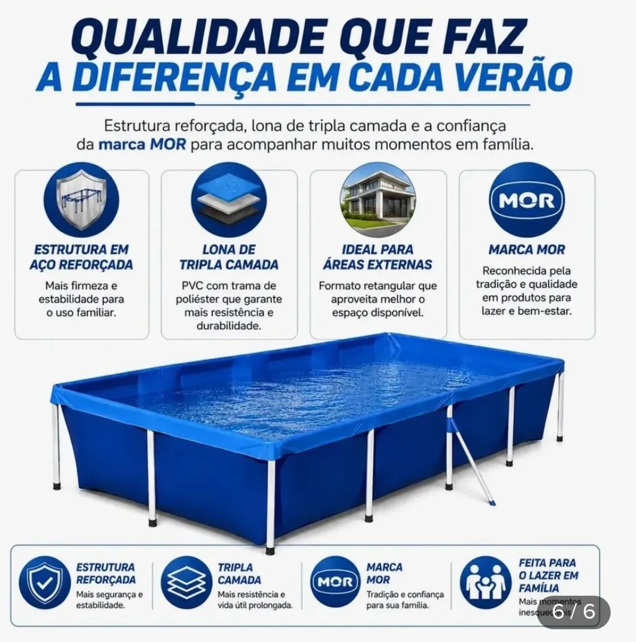 Piscina retangular Mor 3000L - Foto 2