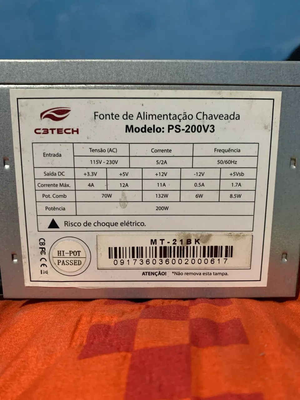 Fonte de alimentação C3TECH 200w