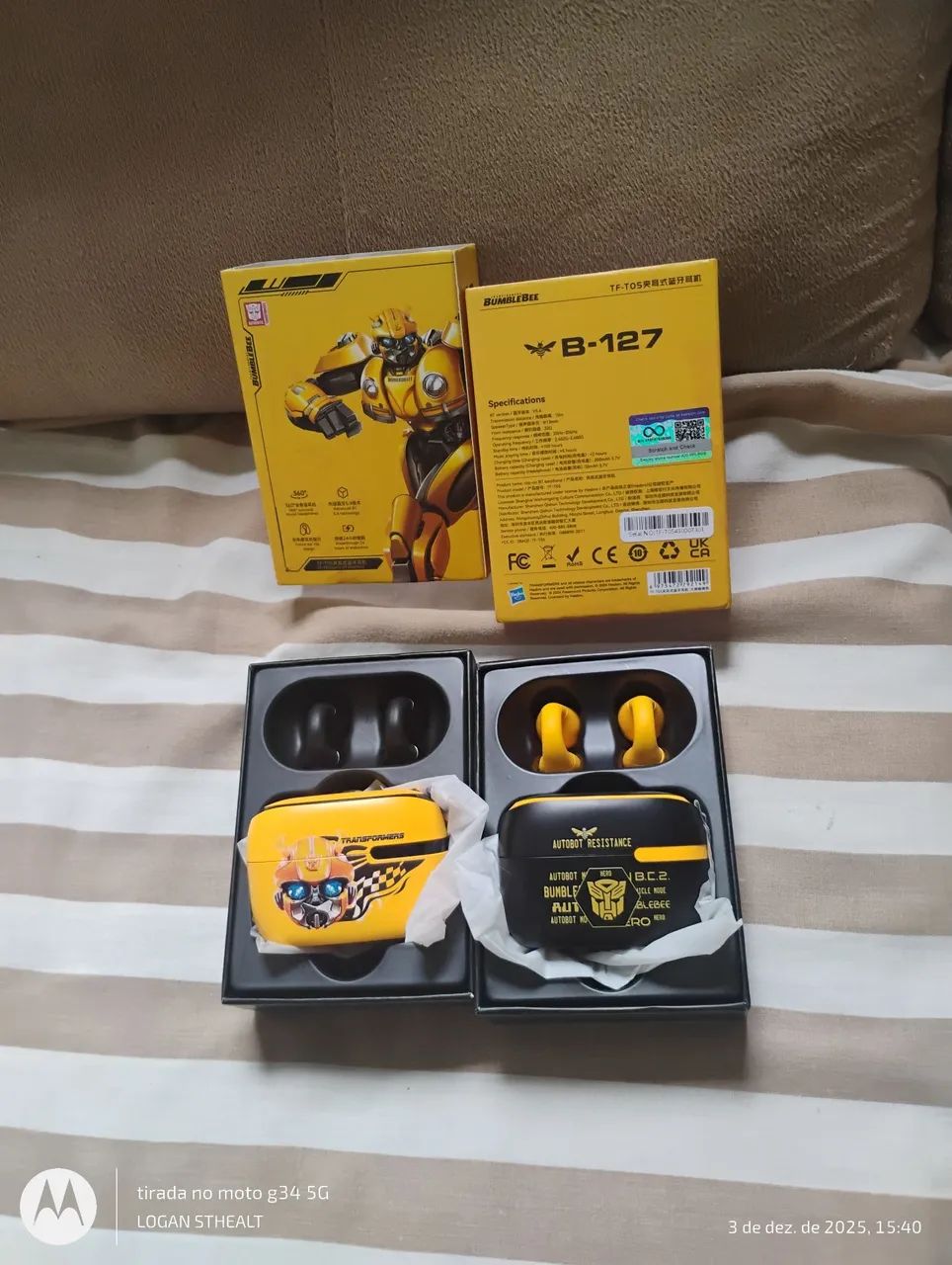 FONE DE OUVIDO BUMBLE BEE TRANSFORMERS - Foto 5