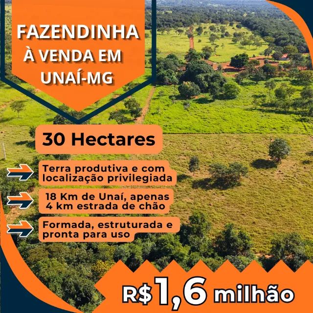 Fazendinha com 30 Hectares pertinho da cidade