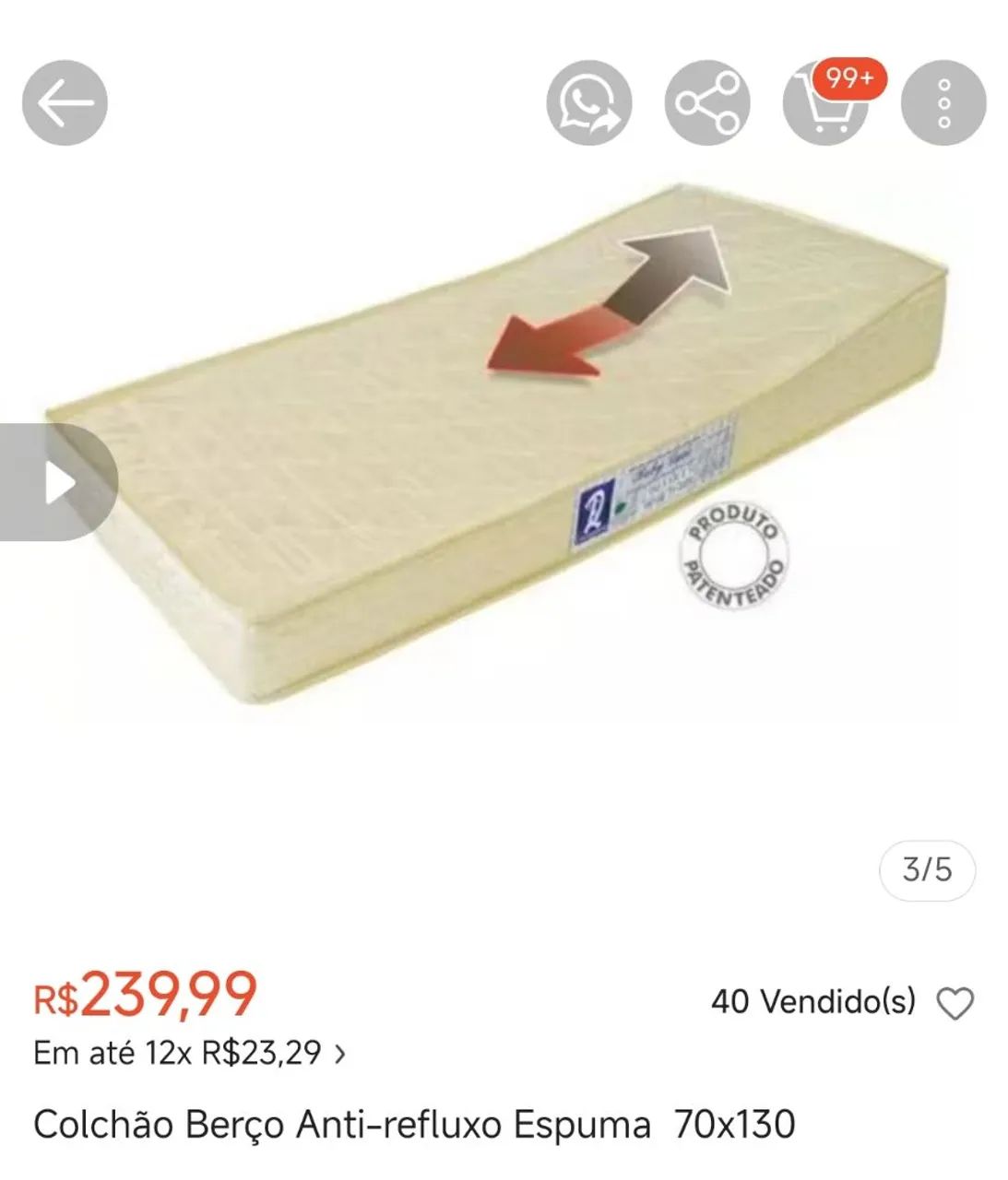 Berço americano/mini cama + colchão +kit berço - Foto 6