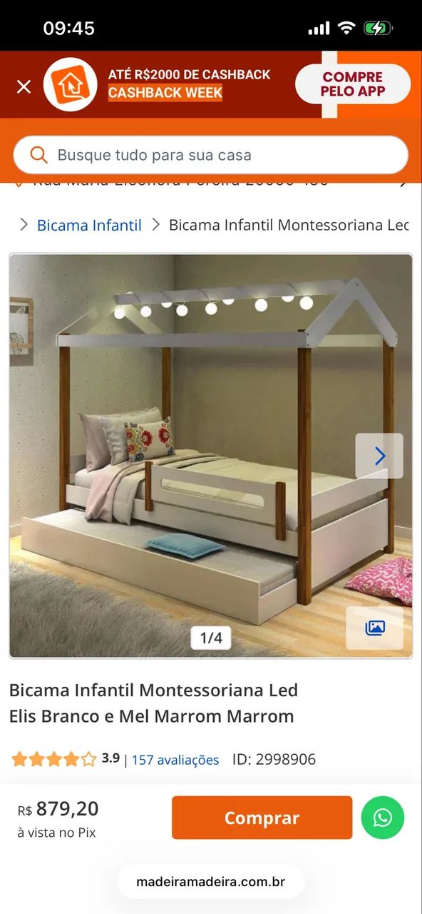 Cama casinha muito nova 