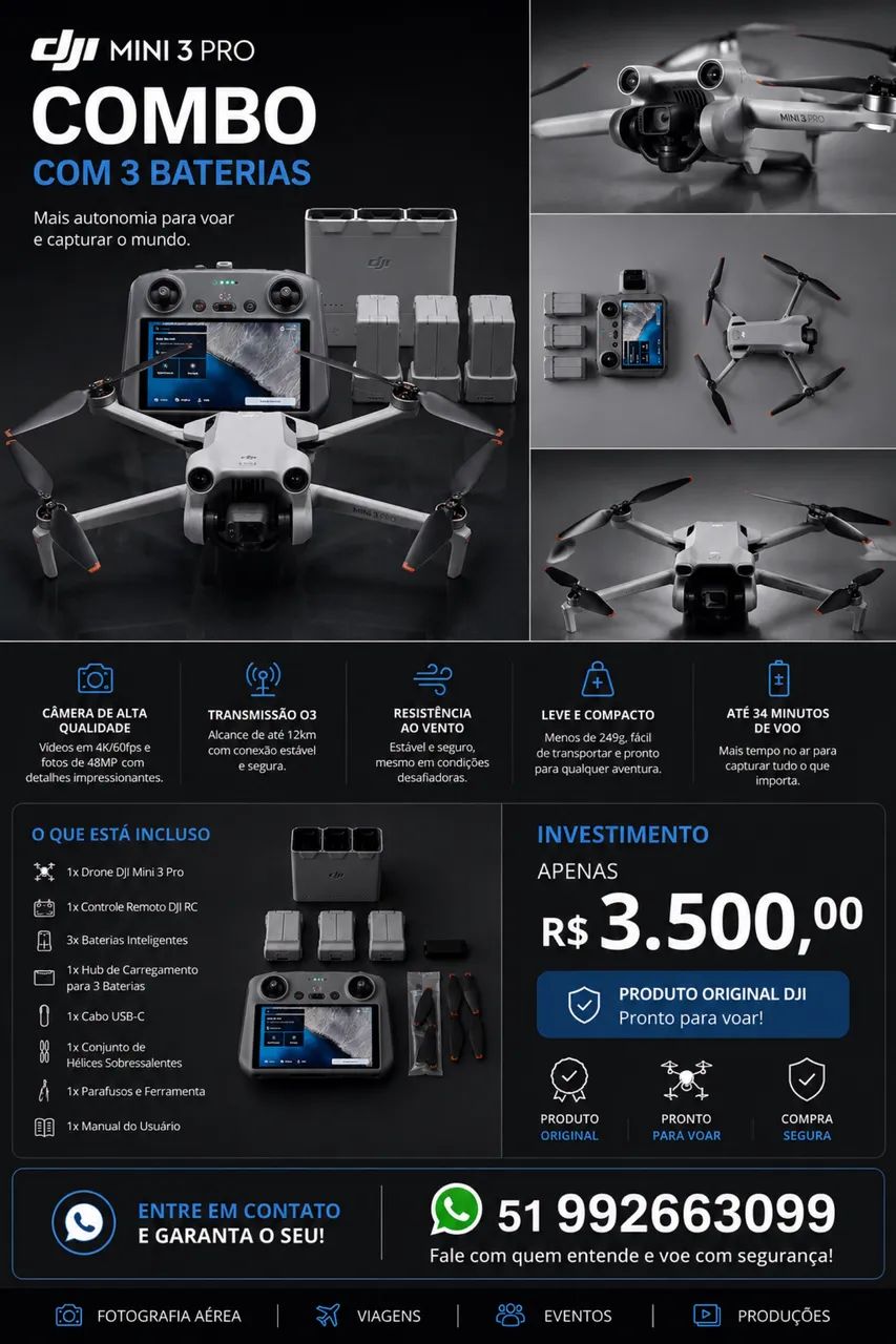 Drone DJI mini 3 pro combo! - Foto 3