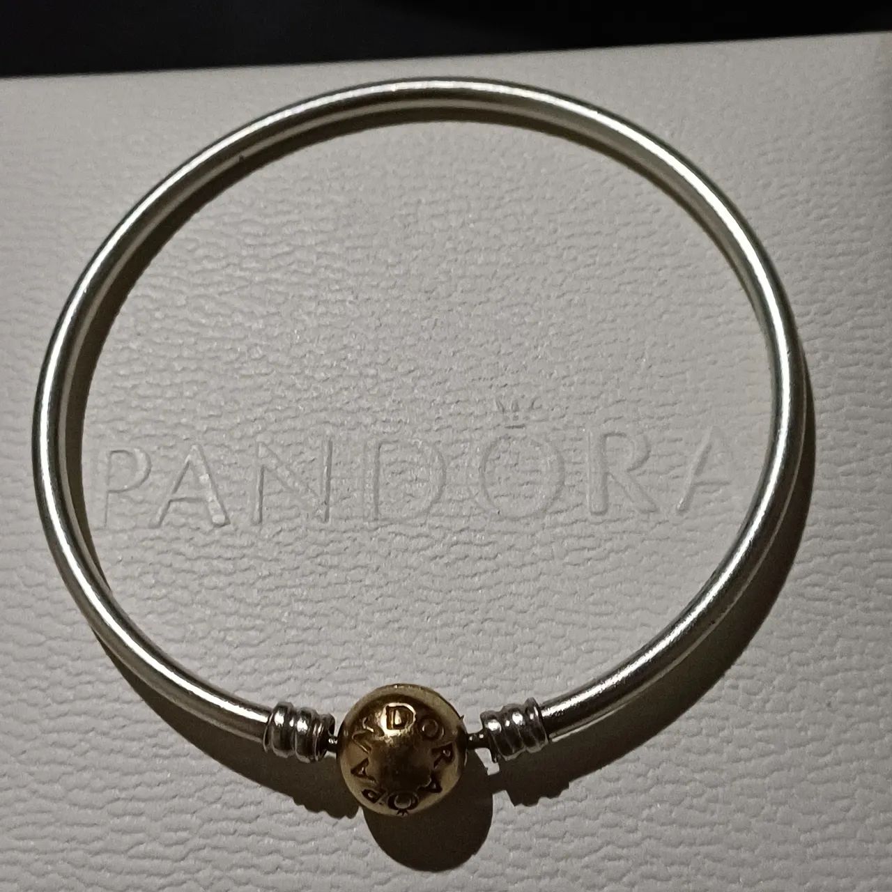 Pulseira pandora prata 925 e fecho ouro maciço 14k - Foto 2