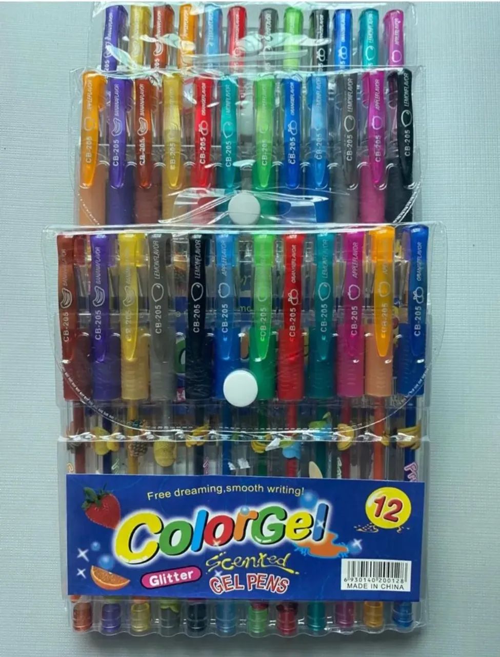 Jogo de Canetas em Gel com 12 cores