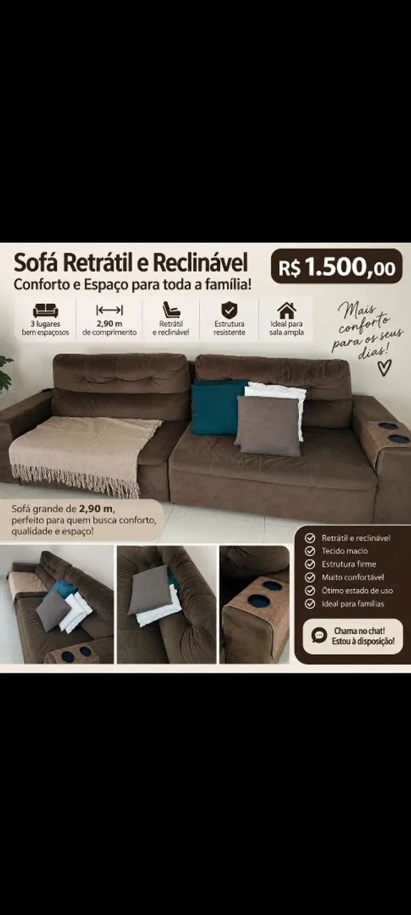 Sofá retrátil reclinável  - Foto 3
