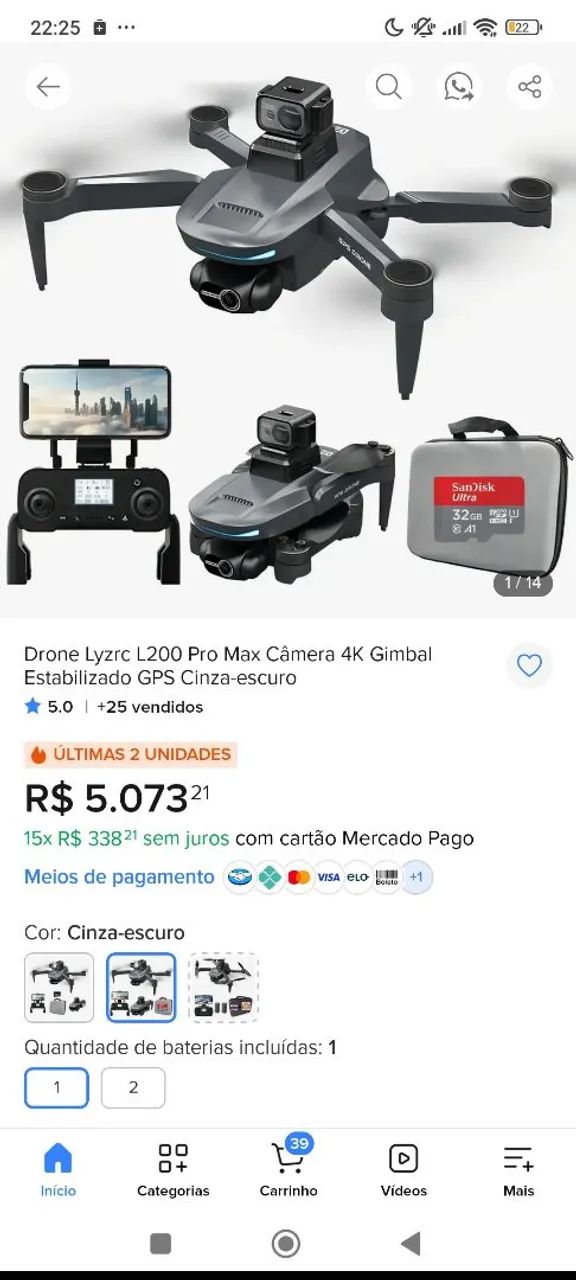 Drone L200 pro max GPS e sensor de obstáculo - Foto 5