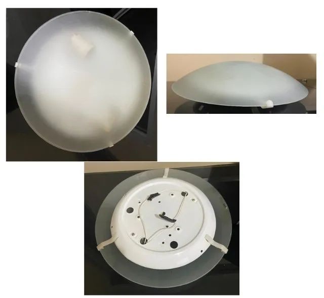 Kit com 7 Luminárias de Teto em Vidro - 25 cm e 30 cm - Foto 3