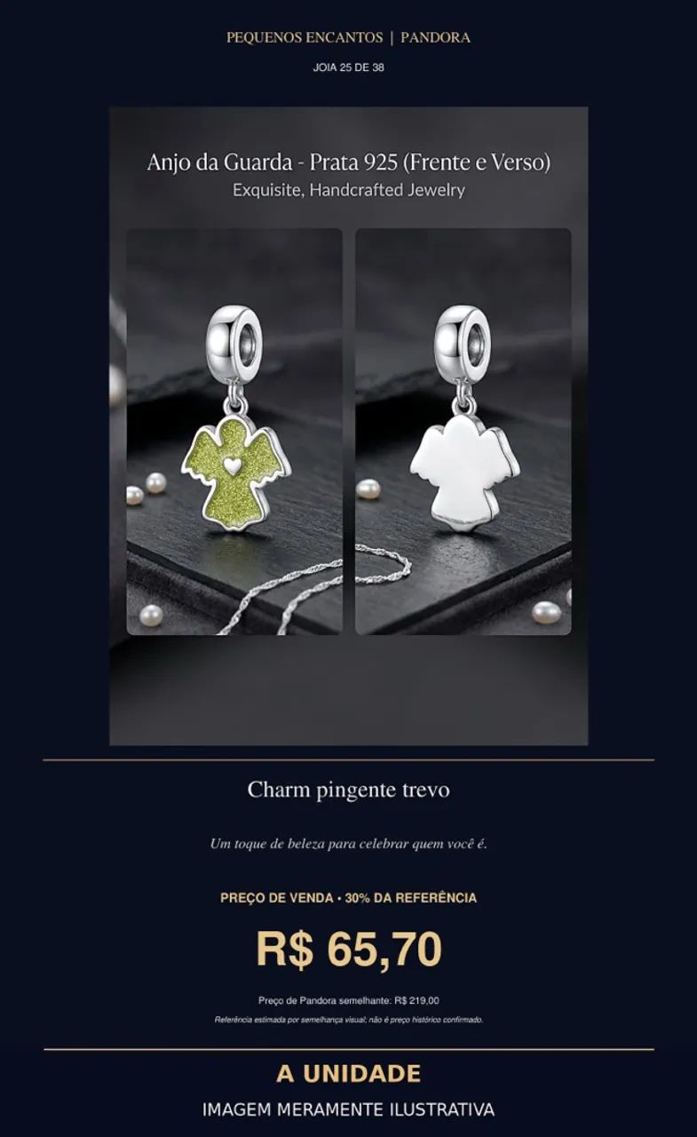 Charm pingente Anjo