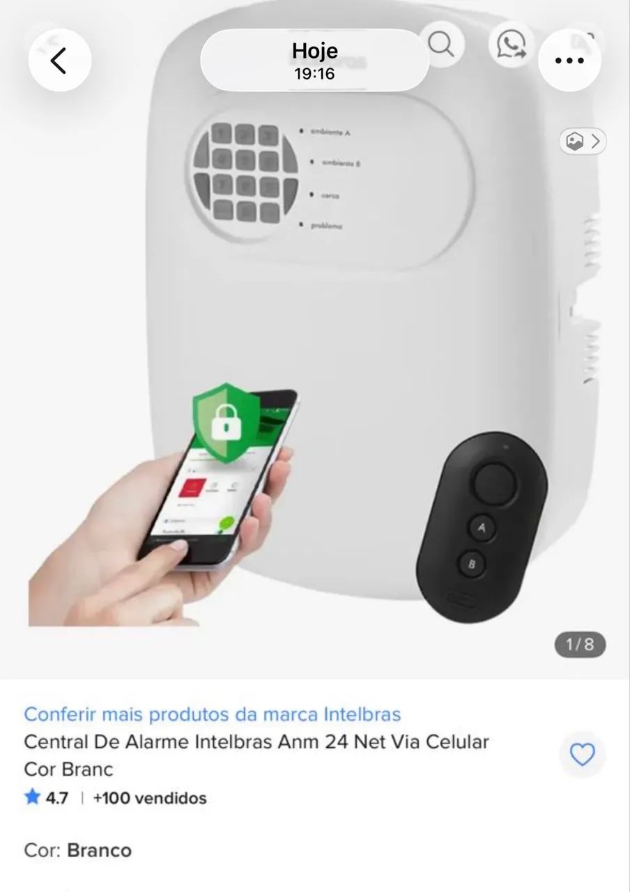 Central de alarme intelbras anm 24 NET via celular 