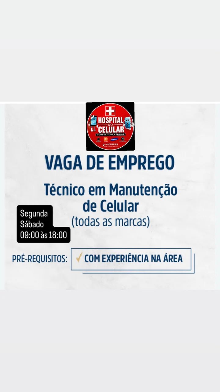 Emprego para Técnico de Celular 