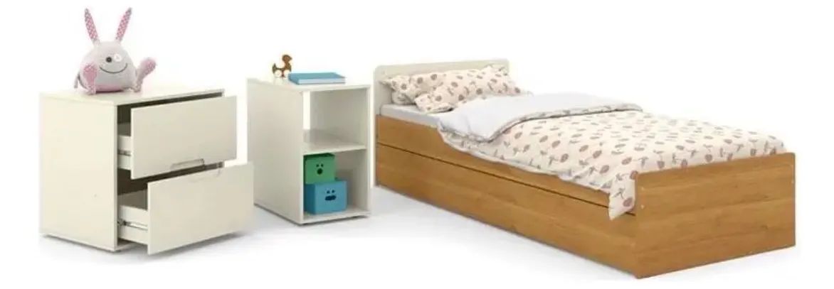 Berço Premium + Cama Auxiliar + Brinde Colchão - Formare Off White  - Foto 3