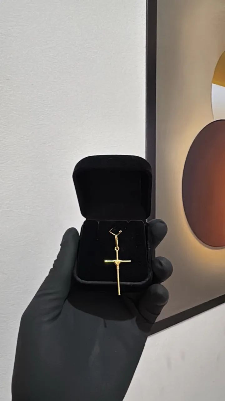 Pingente crucifixo ouro 18k - Foto 2