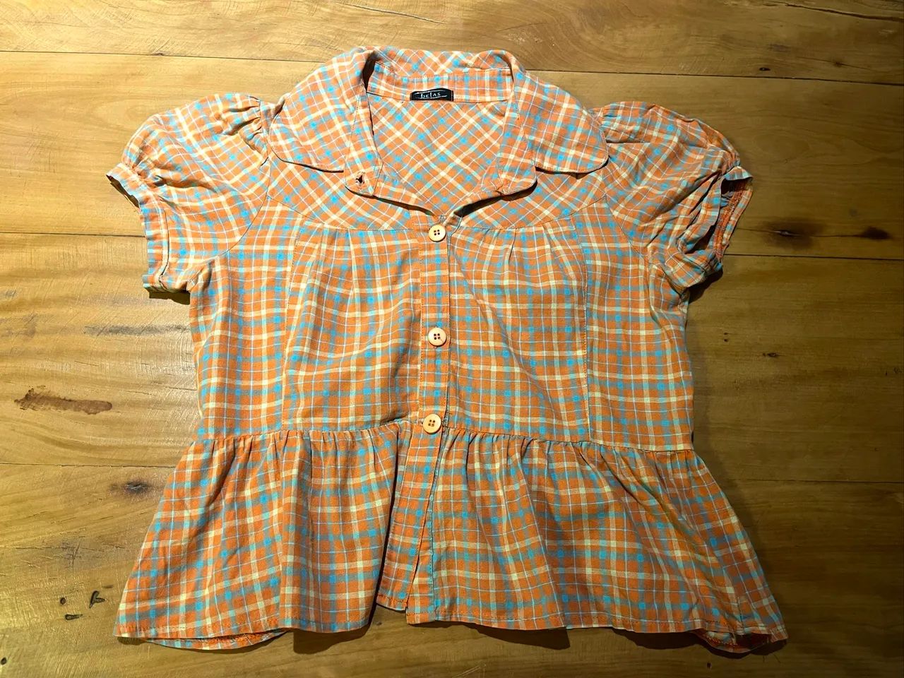 camisa xadrez boneca plissada  - Foto 4