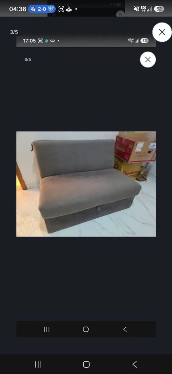 Sofá cama cinza tá perfeito. R$550,00. - Foto 3
