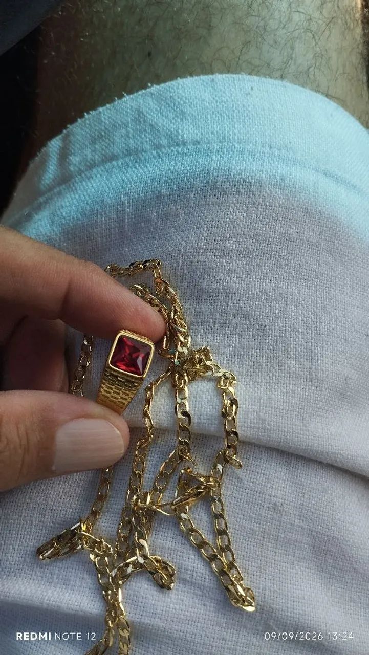 Conjunto tipo Rommanel banhado a ouro  - Foto 3
