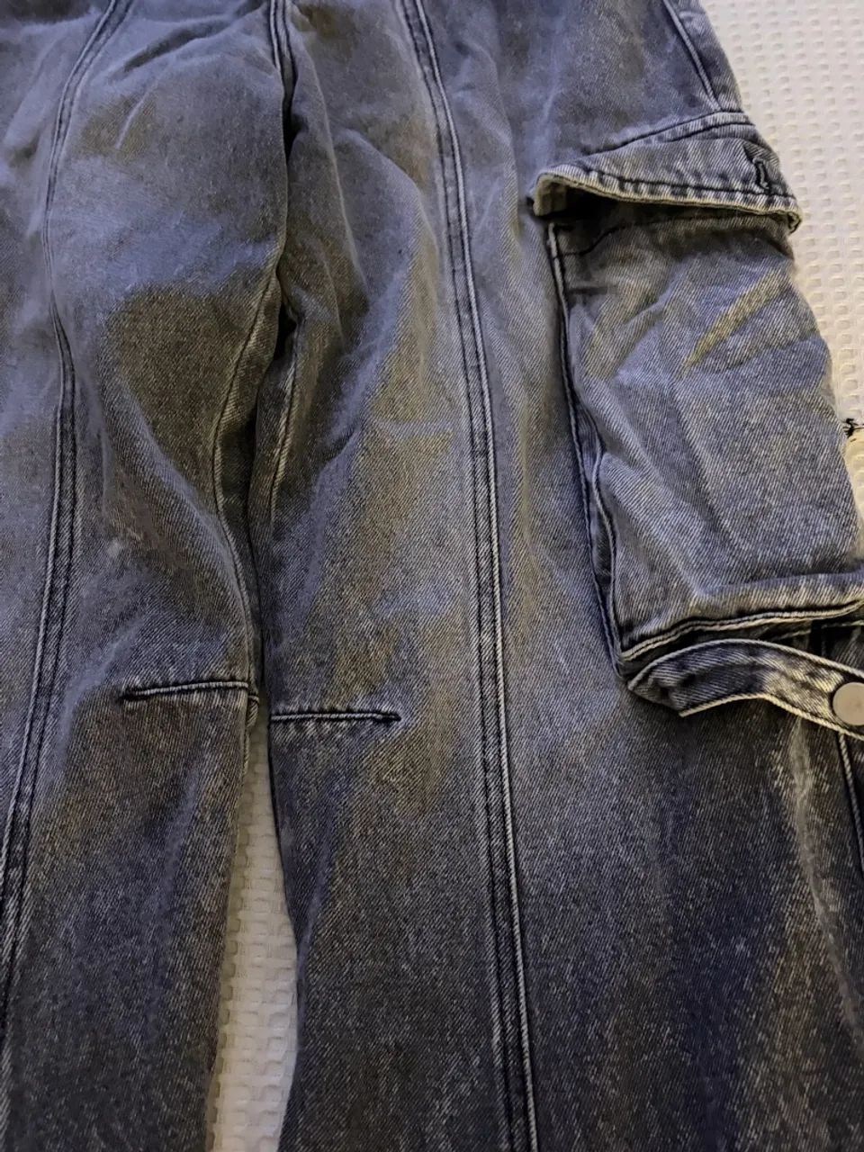 Calça cargo jeans cinza  - Foto 2