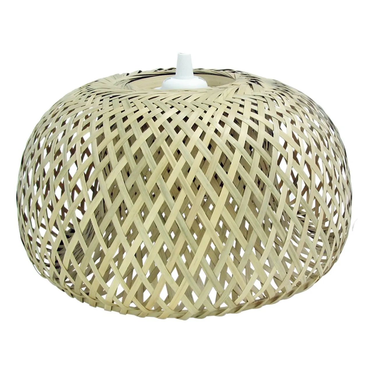 Pendente Luminária Cúpula Bambu Trançado Marca Nitrolux