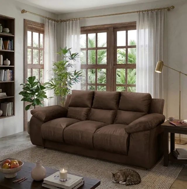 Sofa Luna 3 Lugares Tevido Veludo - Estofar