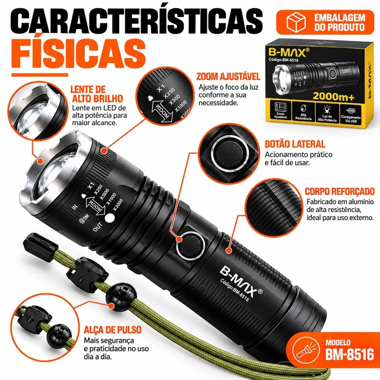 Lanterna tática profissional  - Foto 4