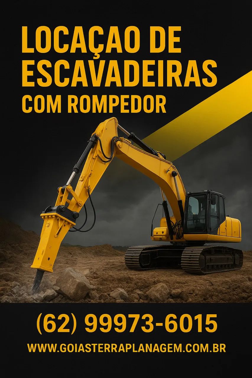 Escavadeira hidráulica e retro com rompedor locação e serviços 