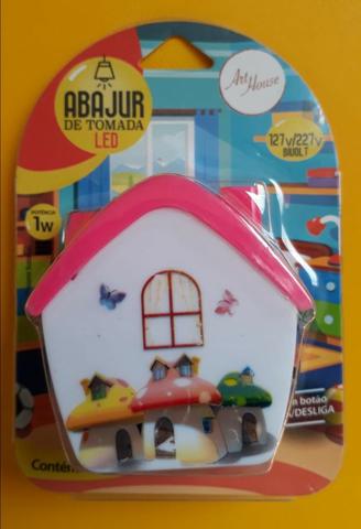 Abajur De Tomada Infantil - Modelo Casinha