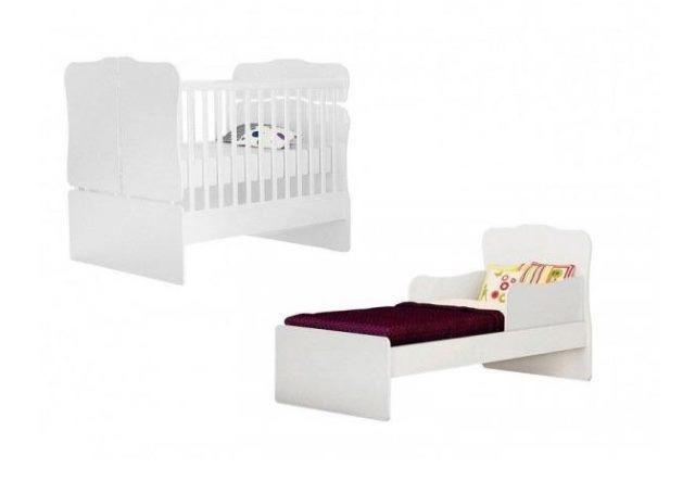 Berço vira mini cama e Colchão Novinho - Foto 2
