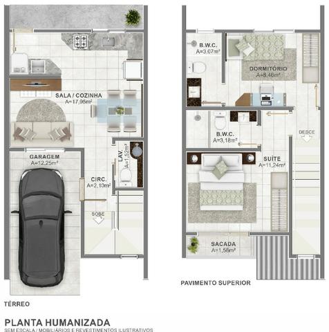 Sobrado com 02 suítes na Nova Palhoça - Foto 3