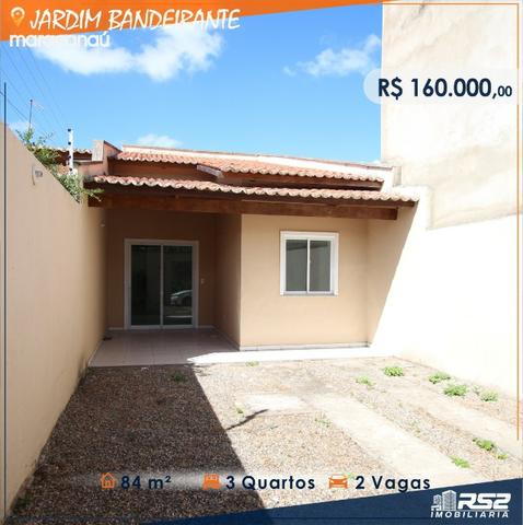 Casa Plana de 3 Quartos - Jardim Bandeirante - Documentos Inclusos