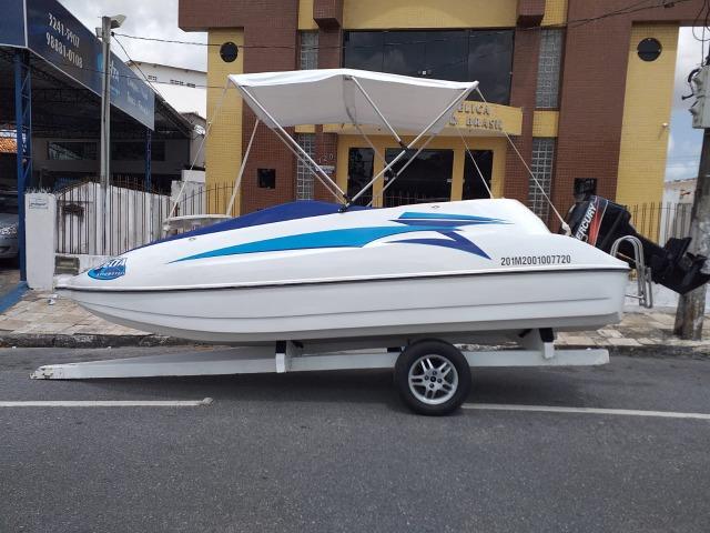 Lancha Styx 16 pes Motor 60 Mercury "Impecável" 7 Lugares - Foto 3