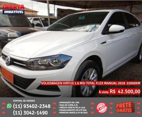 Branco Volkswagen Virtus 1.6 Msi Total Flex Manual 2018 R$ 42.555 22022Km