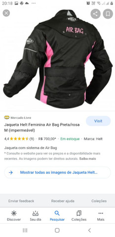 Jaqueta Airbag Com Cilindro Feminina M Preta E Rosa 75210